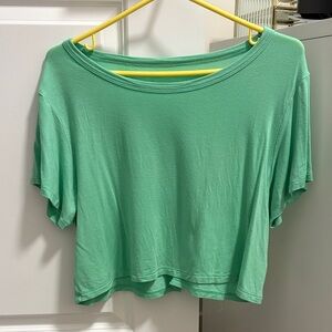 American Eagle Outfitters Light Mint Cropped Tee